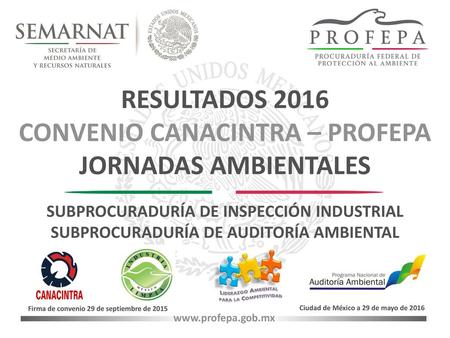 RESULTADOS 2016 CONVENIO CANACINTRA – PROFEPA JORNADAS AMBIENTALES
