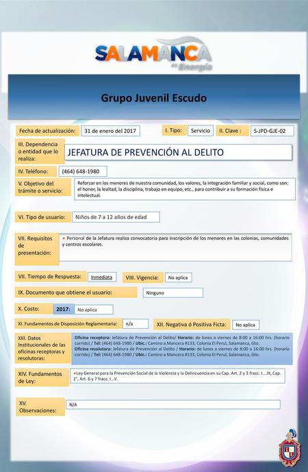 Grupo Juvenil Escudo JEFATURA DE PREVENCIÓN AL DELITO