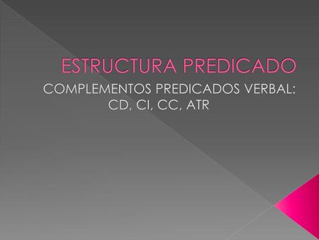 COMPLEMENTOS PREDICADOS VERBAL: CD, CI, CC, ATR