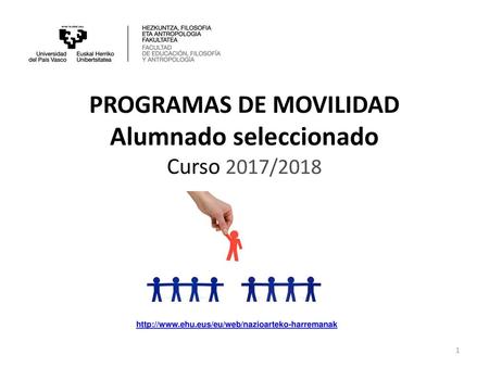 PROGRAMAS DE MOVILIDAD Alumnado seleccionado Curso 2017/2018