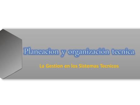 Planeacion y organización tecnica
