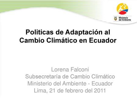 Politicas de Adaptación al Cambio Climático en Ecuador