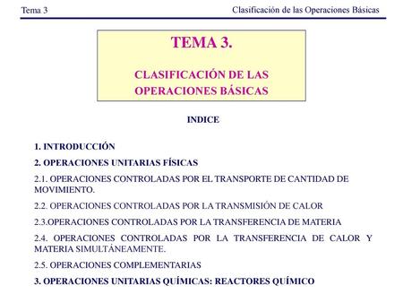 CLASIFICACIÓN DE LAS OPERACIONES BÁSICAS
