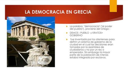 LA DEMOCRACIA EN GRECIA