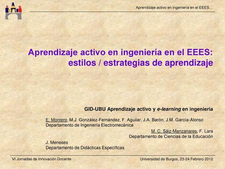 GID-UBU Aprendizaje activo y e-learning en ingeniería