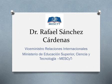 Dr. Rafael Sánchez Cárdenas