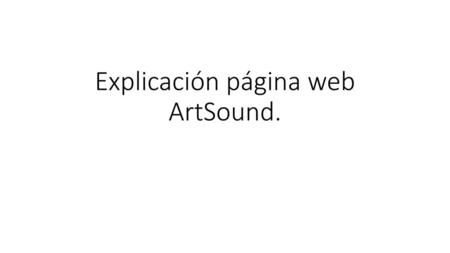 Explicación página web ArtSound.