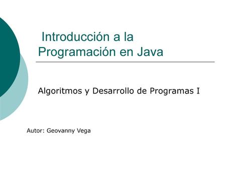 Introducción a la Programación en Java