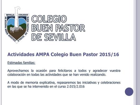 Actividades AMPA Colegio Buen Pastor 2015/16