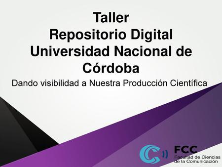 Taller Repositorio Digital Universidad Nacional de Córdoba