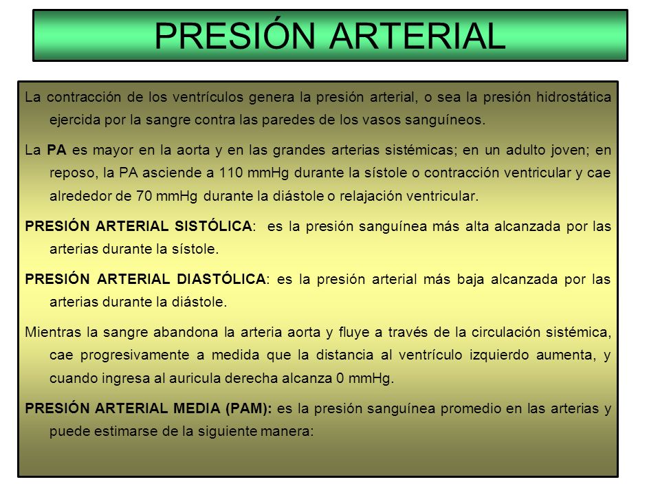 PRESIÓN ARTERIAL Y FRECUENCIA CARDÍACA EN EL HOMBRE - ppt PRESIÓN ARTERIAL Y FRECUENCIA CARDÍACA EN EL HOMBRE - ppt