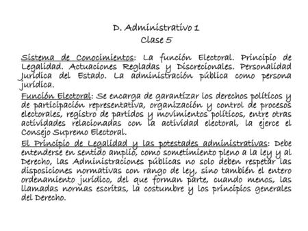 D. Administrativo 1 Clase 5