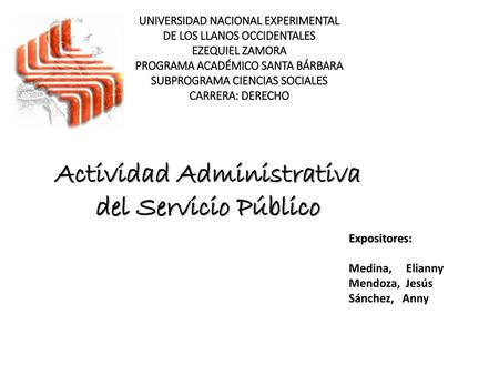 Actividad Administrativa del Servicio Público