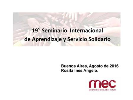 19° Seminario Internacional de Aprendizaje y Servicio Solidario