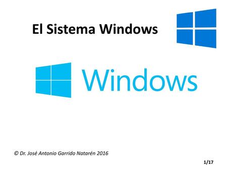El Sistema Windows © Dr. José Antonio Garrido Natarén 2016.