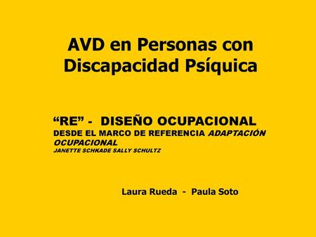 AVD en Personas con Discapacidad Psíquica