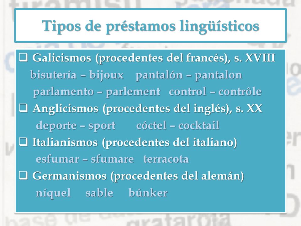 prestamos linguisticos castellano