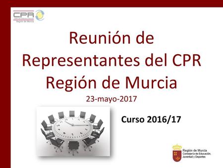 Reunión de Representantes del CPR Región de Murcia 23-mayo-2017