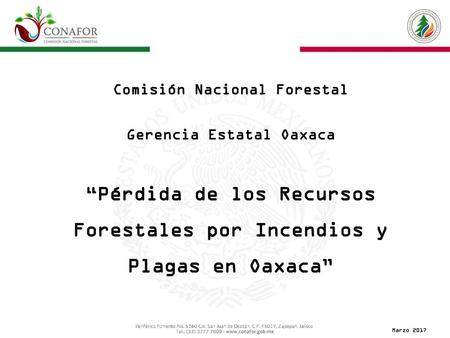 “Pérdida de los Recursos Forestales por Incendios y Plagas en Oaxaca”