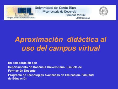 Aproximación didáctica al uso del campus virtual