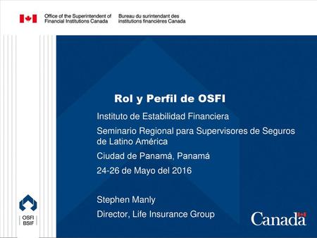 Rol y Perfil de OSFI Instituto de Estabilidad Financiera