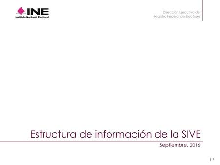 Estructura de información de la SIVE