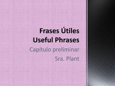 Frases Útiles Useful Phrases