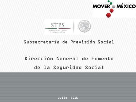 Subsecretaría de Previsión Social Dirección General de Fomento