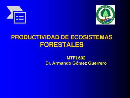 Productividad de Ecosistemas Forestales