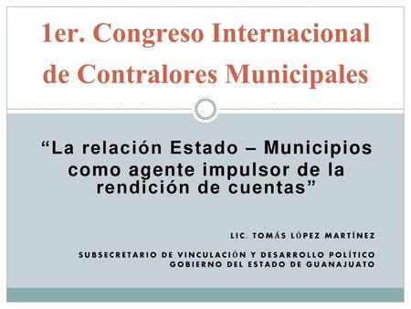1er. Congreso Internacional de Contralores Municipales