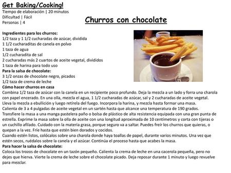 Churros con chocolate Get Baking/Cooking!