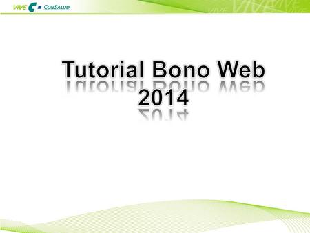 Tutorial Bono Web 2014.