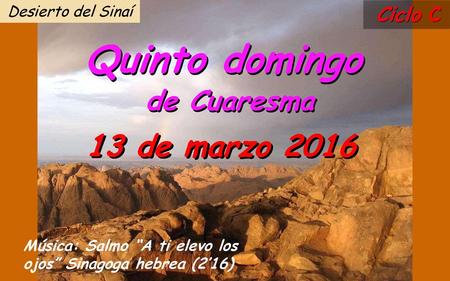 Quinto domingo de Cuaresma 13 de marzo 2016 Desierto del Sinaí