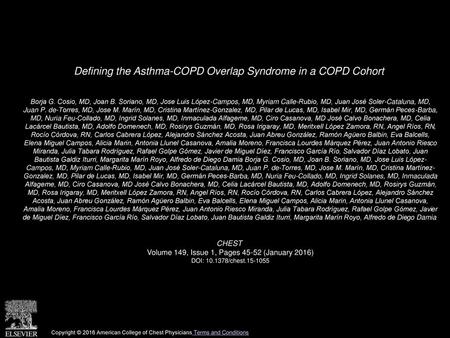 Defining the Asthma-COPD Overlap Syndrome in a COPD Cohort