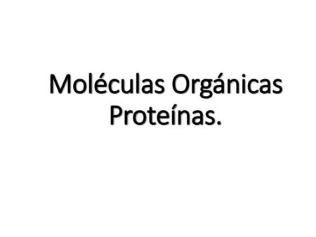 Moléculas Orgánicas Proteínas.