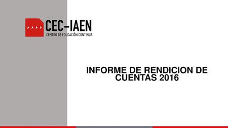 INFORME DE RENDICION DE CUENTAS 2016