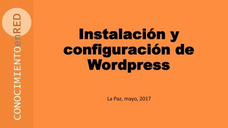 Instalación y configuración de Wordpress