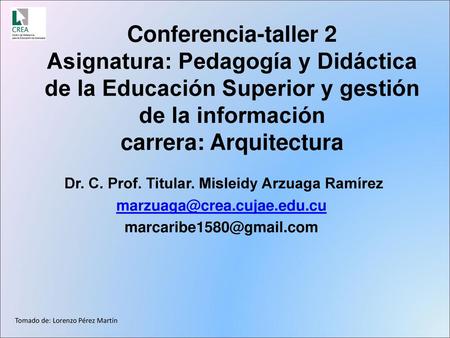 Dr. C. Prof. Titular. Misleidy Arzuaga Ramírez