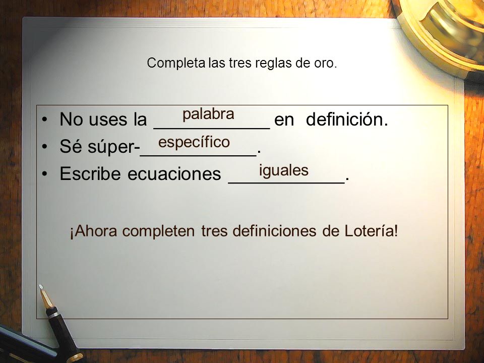 Las tres reglas de oro 1 No uses la palabra en la definición ppt descargar Aparador Estreito Para Corredor ~ Las tres reglas de oro 1 No uses la palabra en la definición ppt descargar
