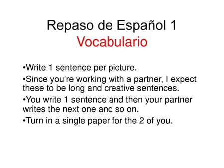 Repaso de Español 1 Vocabulario