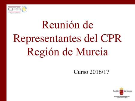 Reunión de Representantes del CPR Región de Murcia