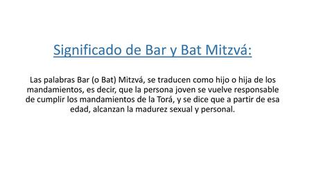 Significado de Bar y Bat Mitzvá: