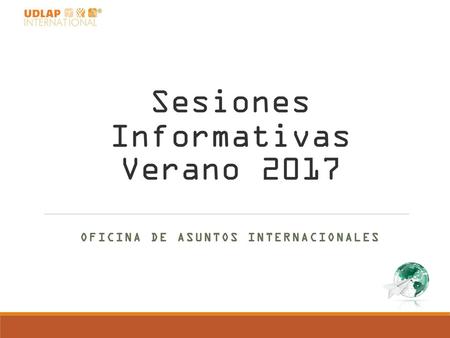Sesiones Informativas Verano 2017