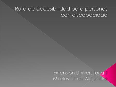 Ruta de accesibilidad para personas con discapacidad