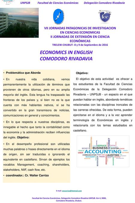 ECONOMICS IN ENGLISH COMODORO RIVADAVIA