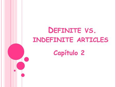 Definite vs. indefinite articles