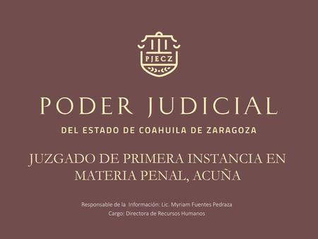 JUZGADO DE PRIMERA INSTANCIA EN MATERIA PENAL, ACUÑA