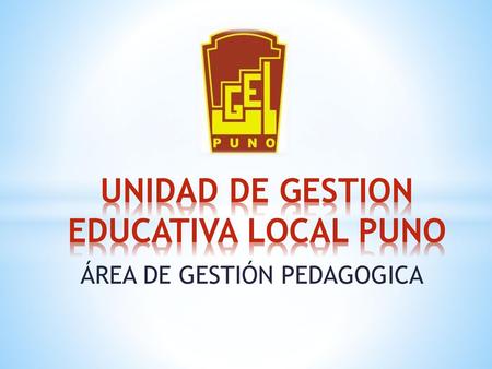 UNIDAD DE GESTION EDUCATIVA LOCAL PUNO