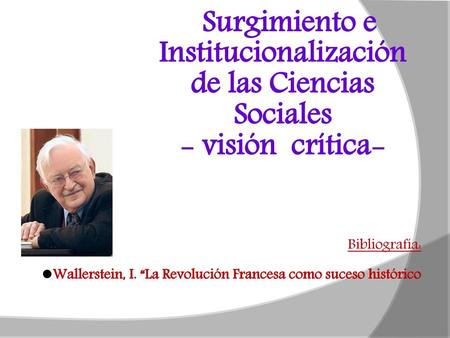 Institucionalización de las Ciencias Sociales