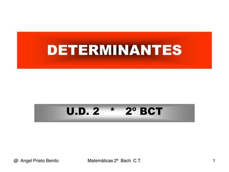 DETERMINANTES U.D. 2 * 2º Angel Prieto Benito